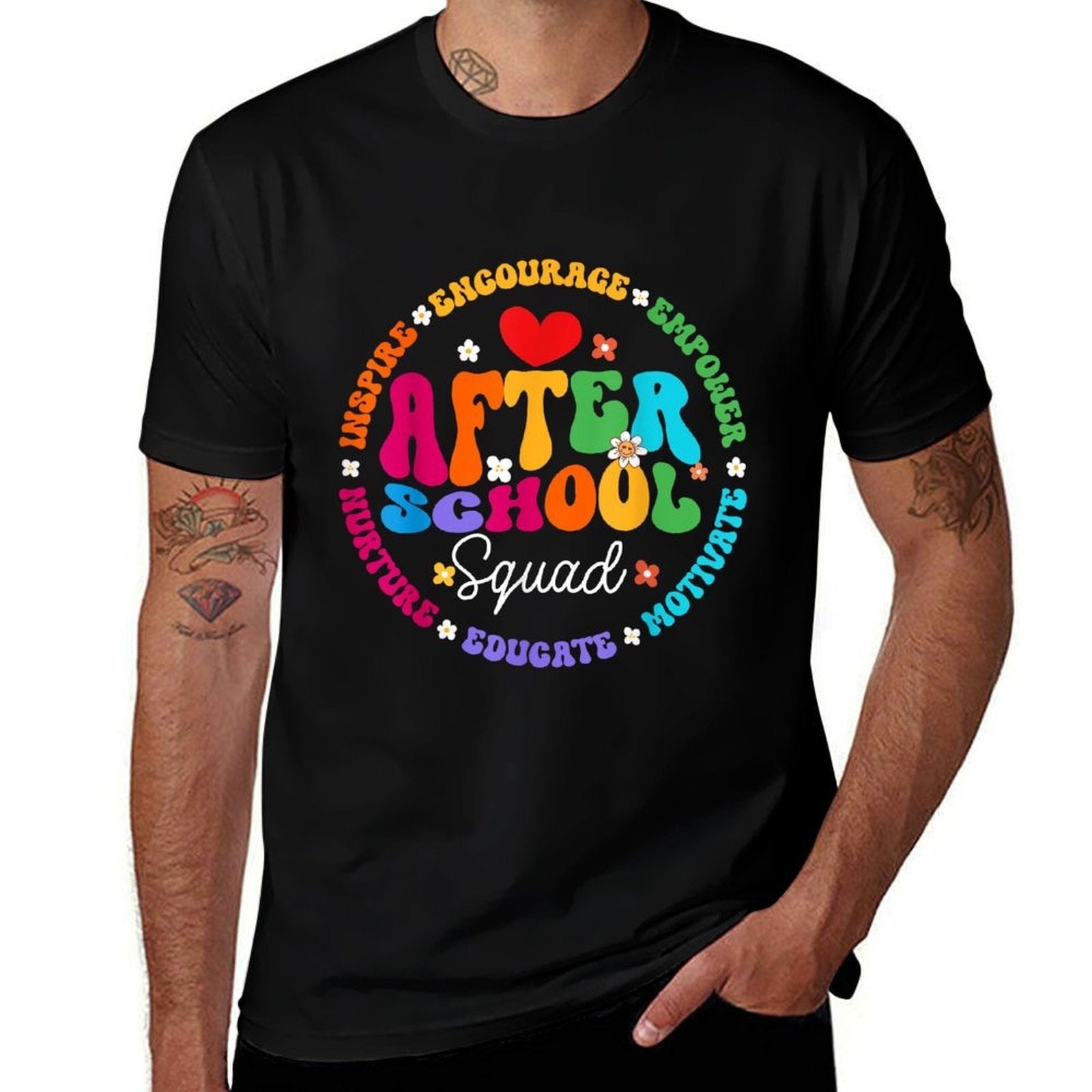 Groovy After School Squad After School Program Staff  Stretchy T-Shirt