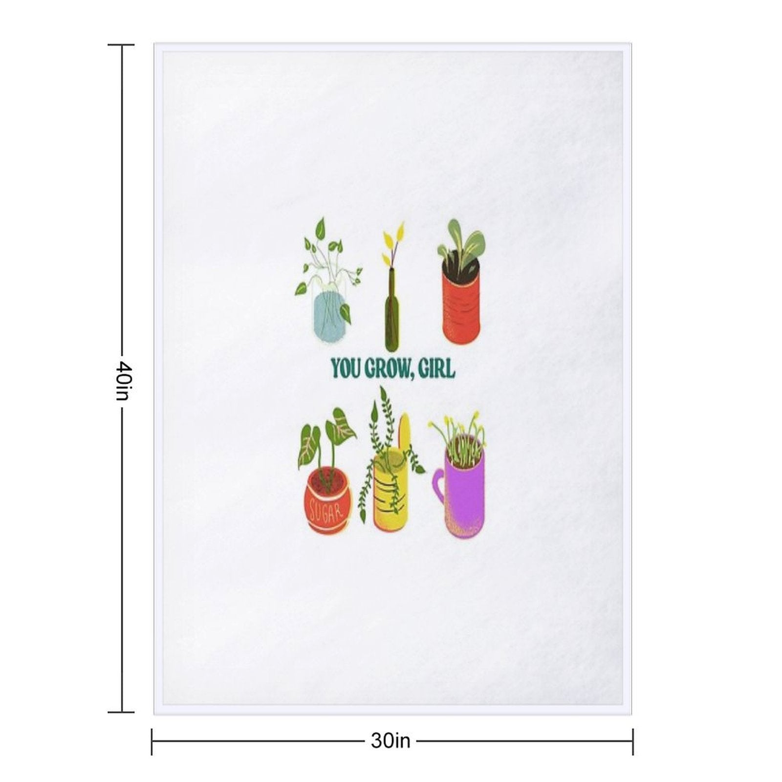 You Grow, Girl Shrink-resistant Throw Blanket