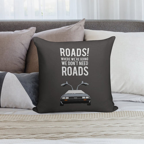 Back to The Future - Roads Soft Gift Ready Throw Pillow