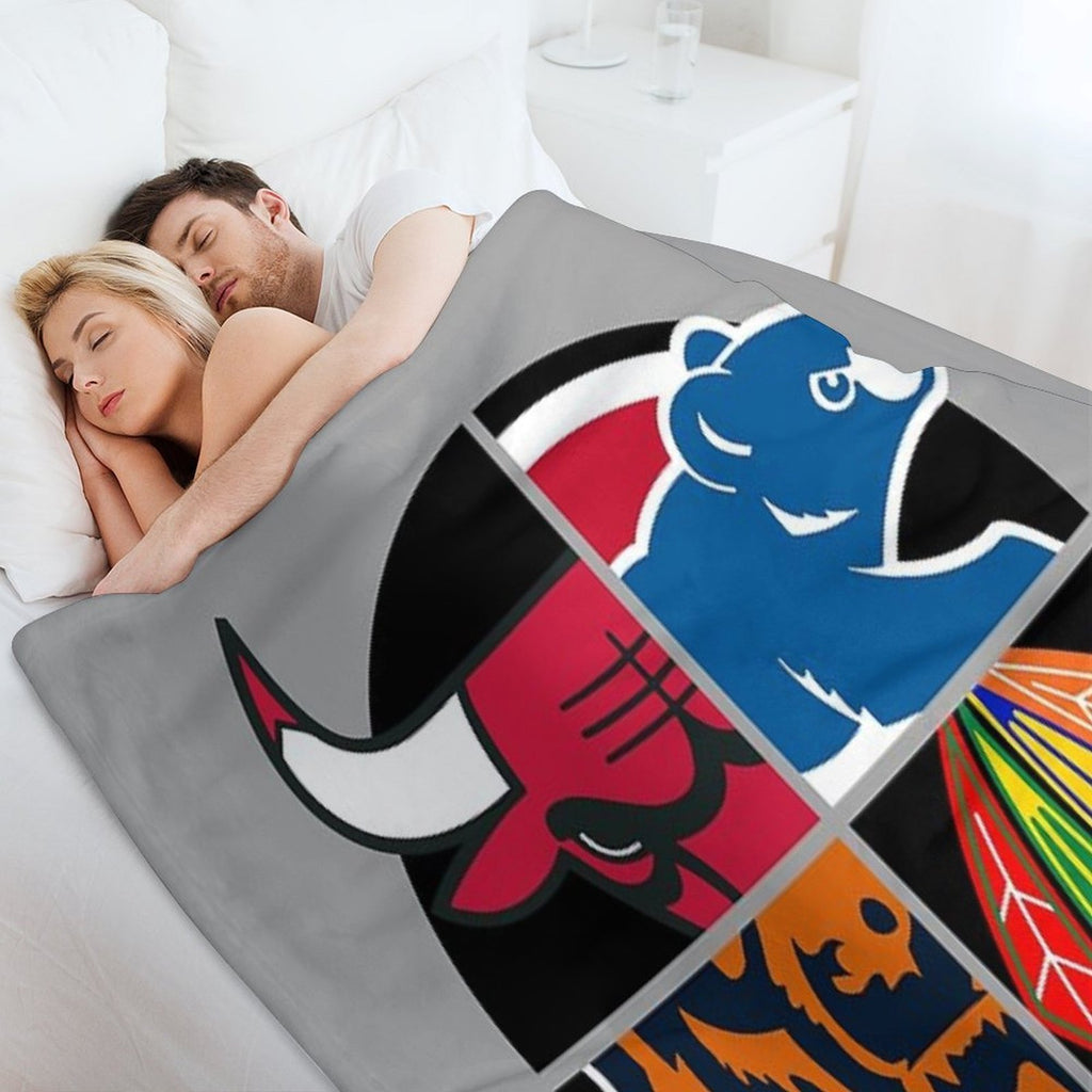 Chicago Northside Sports Quad Easy Care Throw Blanket