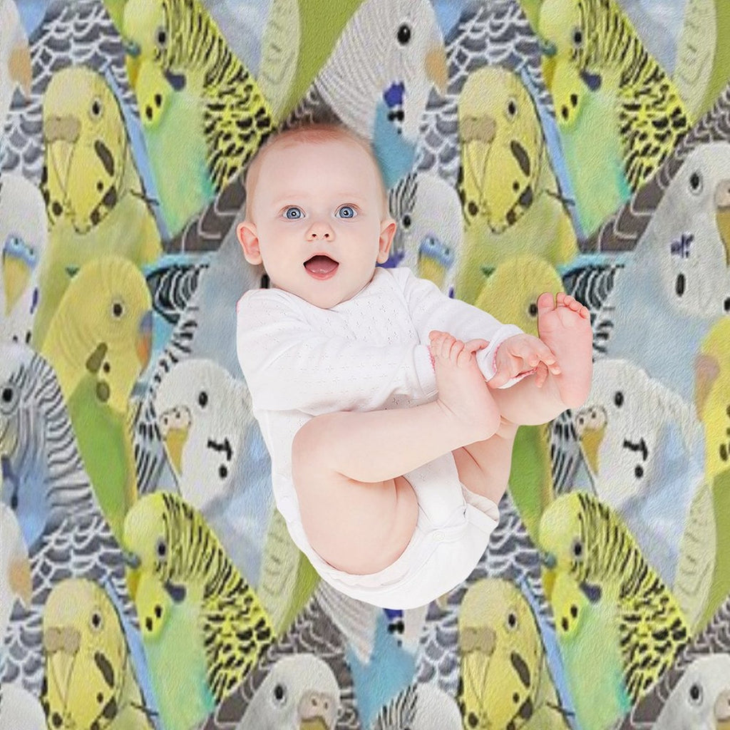 Budgie Parakeets Plush Throw Blanket