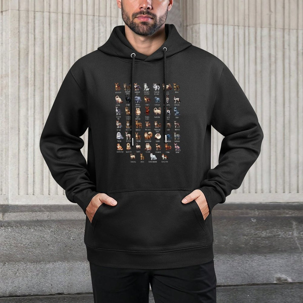 Cat Breeds for Cat Lovers Shrink-Resistant Hoodie