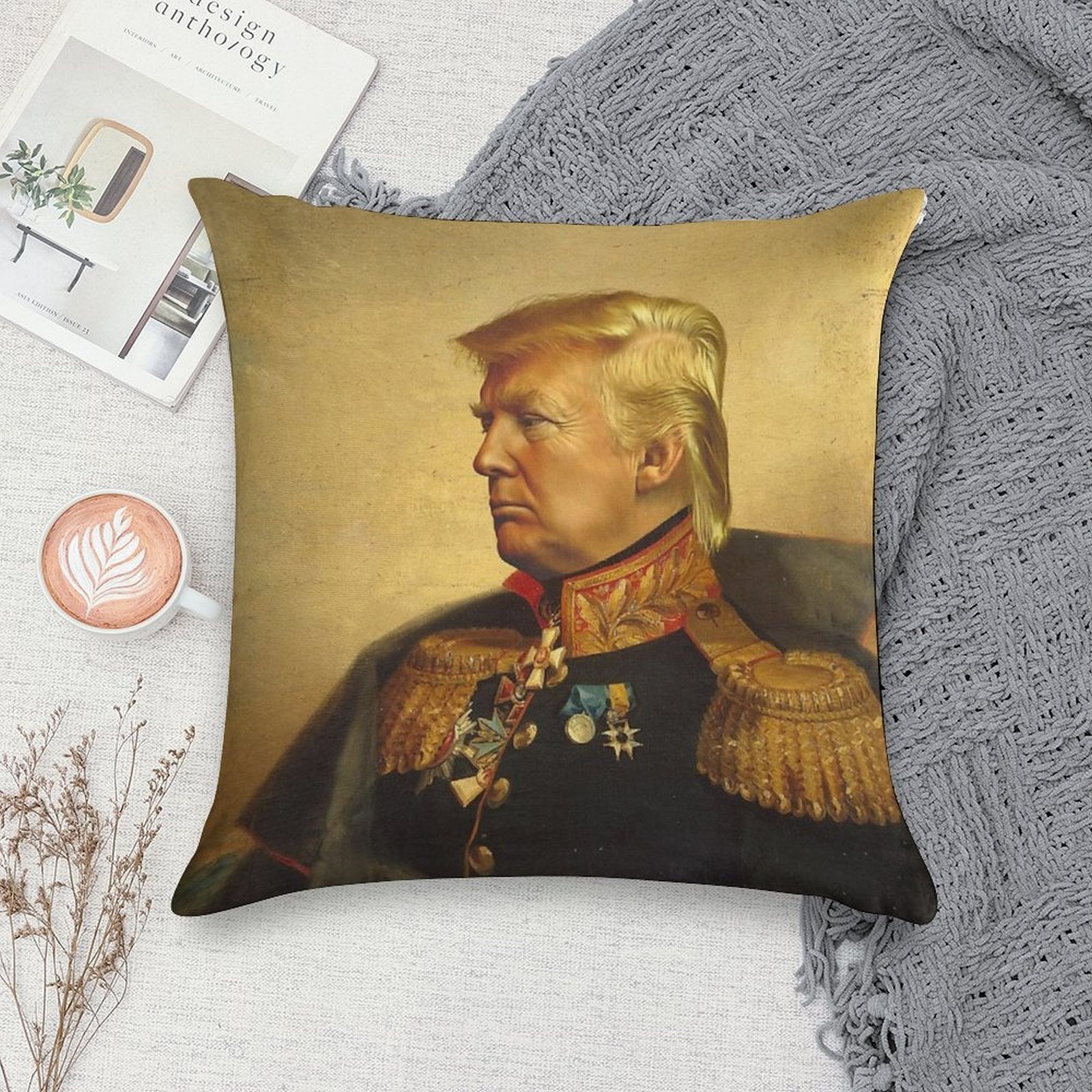 Donald Trump - Replaceface Soft Short Plush Fabric Throw Pillow