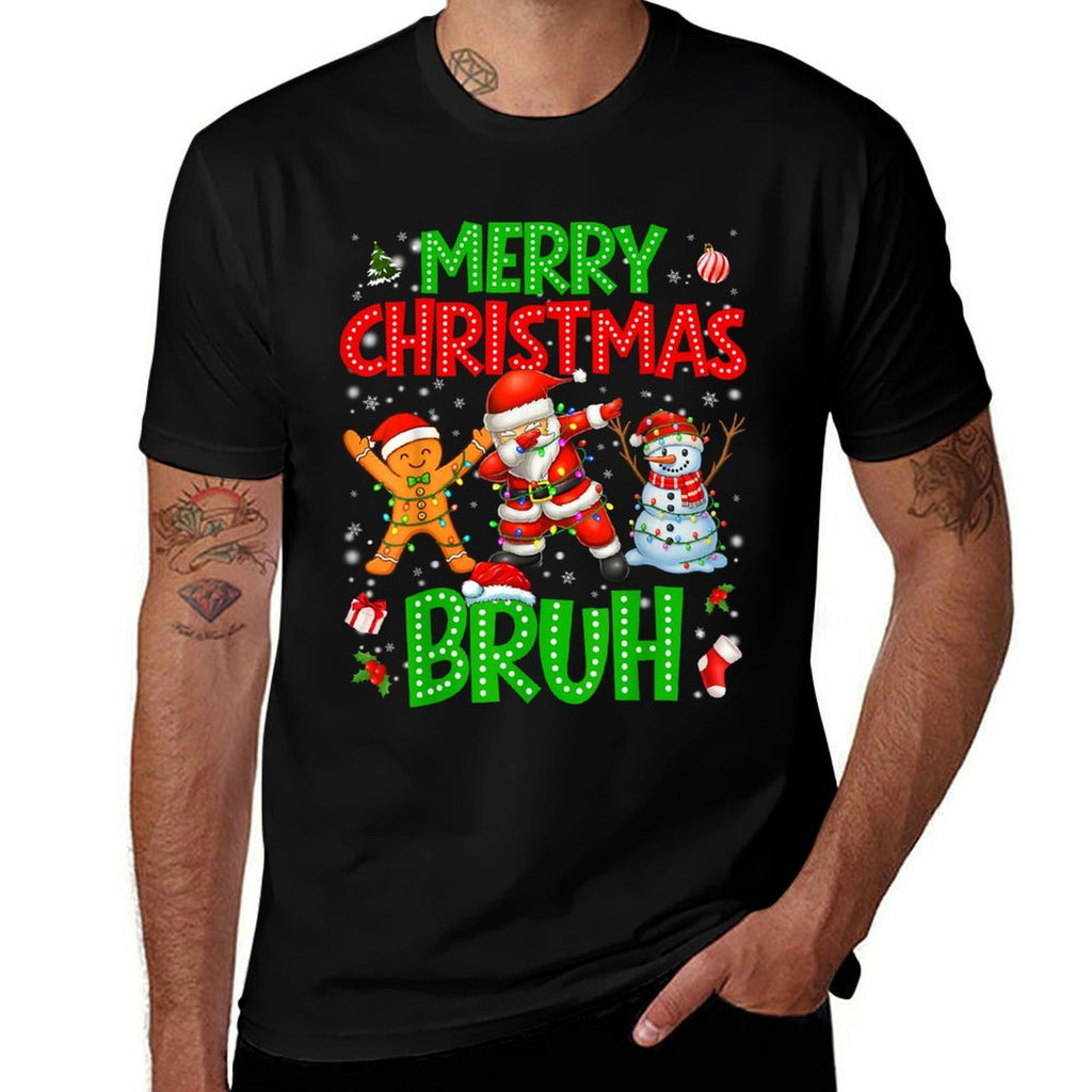 Merry Christmas Bruh Dabbing Santa Xmas Toddler Boy  Stretchy T-Shirt