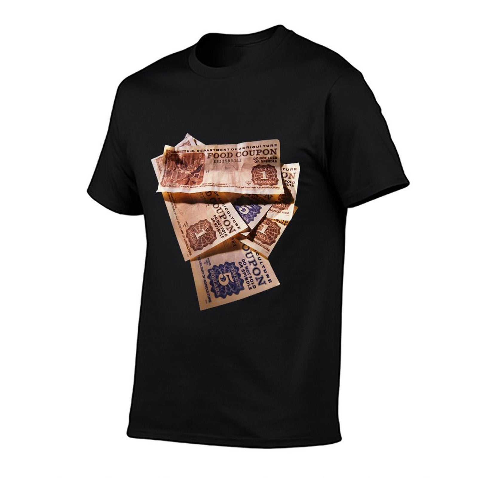 Food Stamp Funny Gangster Food Stamps Retro 80s 90s Squad  Polyester Blend T-Shirt