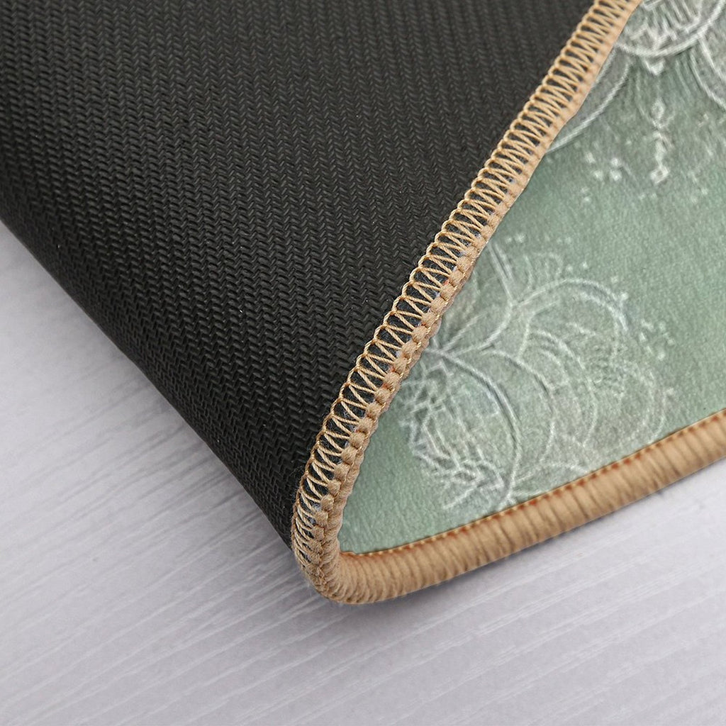 Mandala on Sage Green  Absorbent Bath Mat
