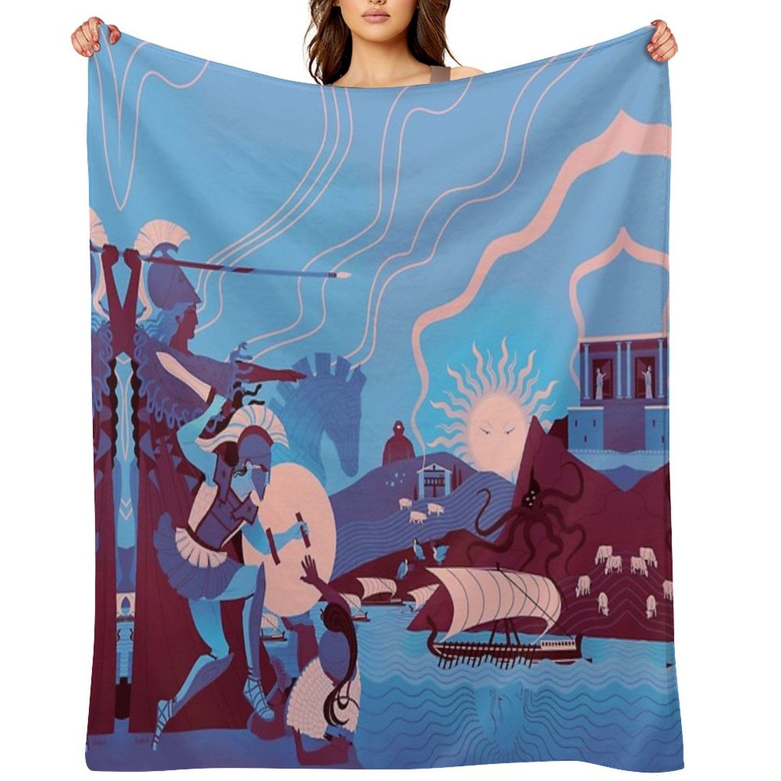 Homeric Landscape - Winter Comfort Throw Blanket