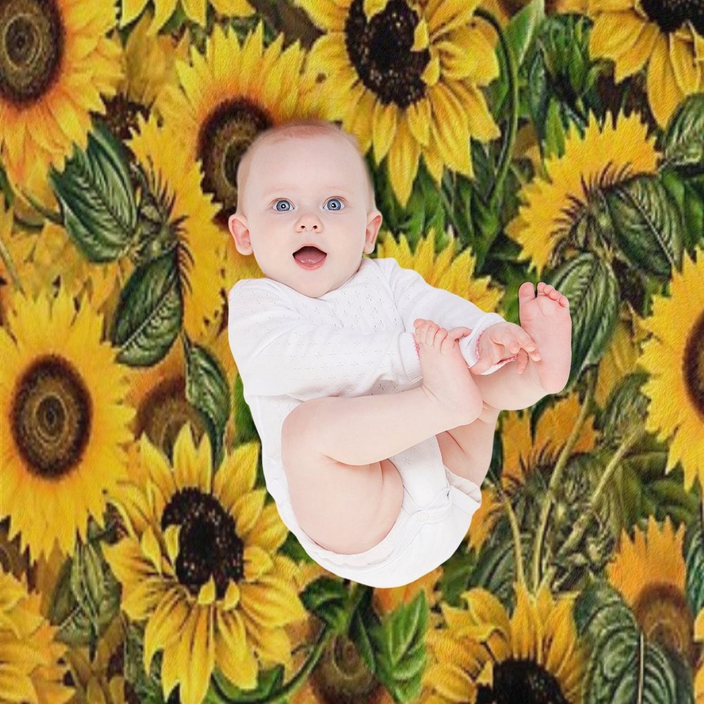 Vintage Sunflowers Pattern Nightgarden Plush Throw Blanket