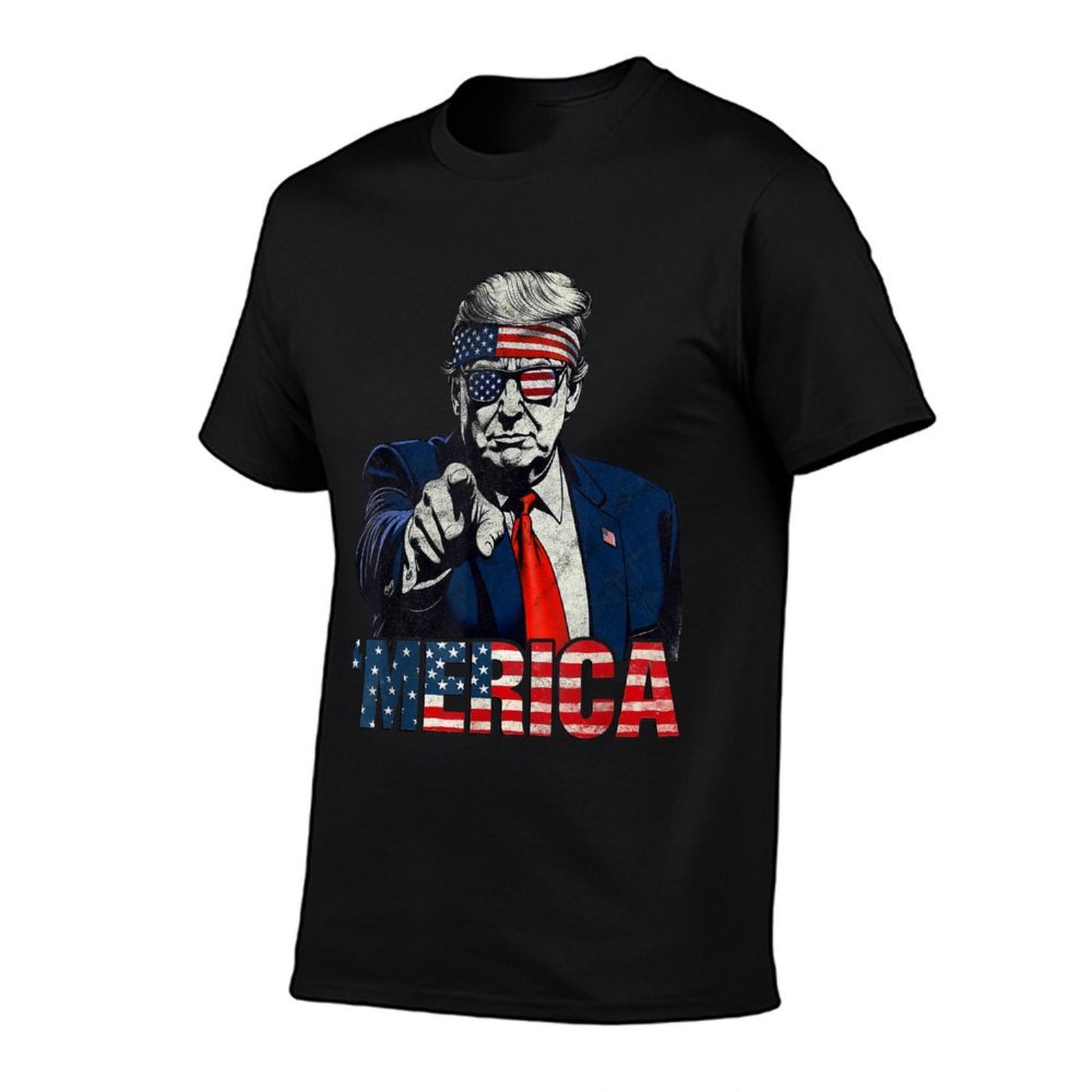 Happy 4th Of July MERICA TRUMP American USA  Fade-proof Color T-Shirt