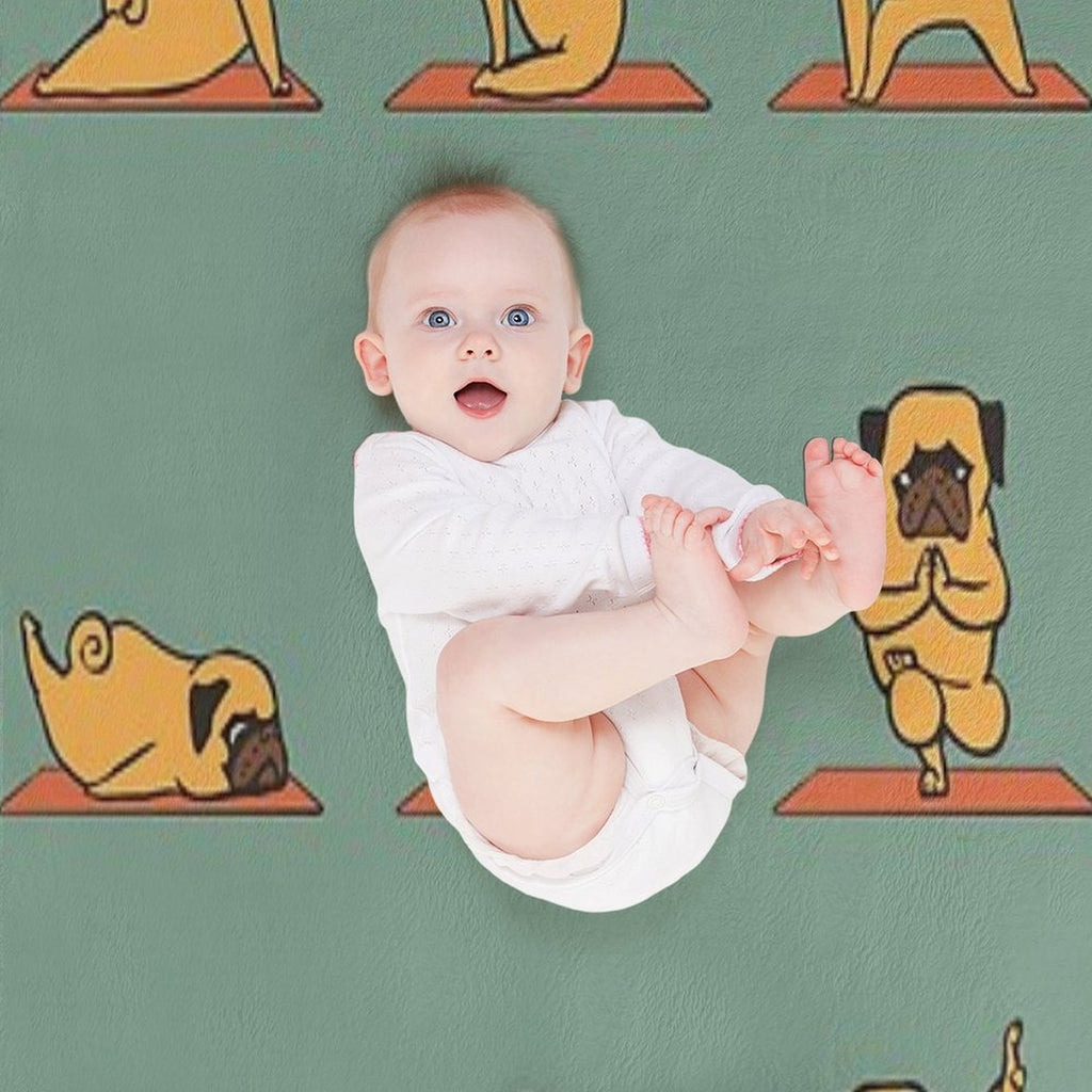 Pug Yoga Lightweight Throw Blanket
