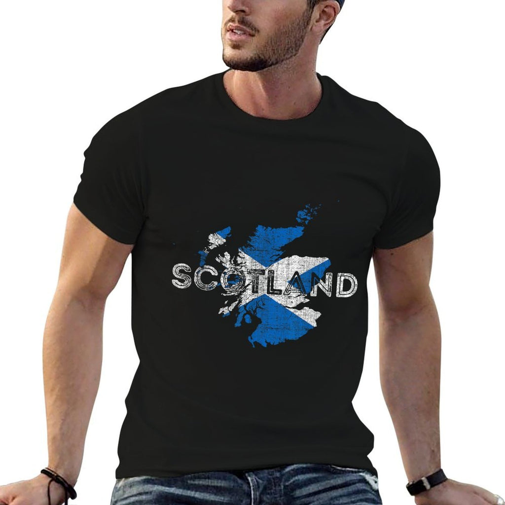 Scottish Map And Souvenir - Distressed Scotland  Easy-care T-Shirt