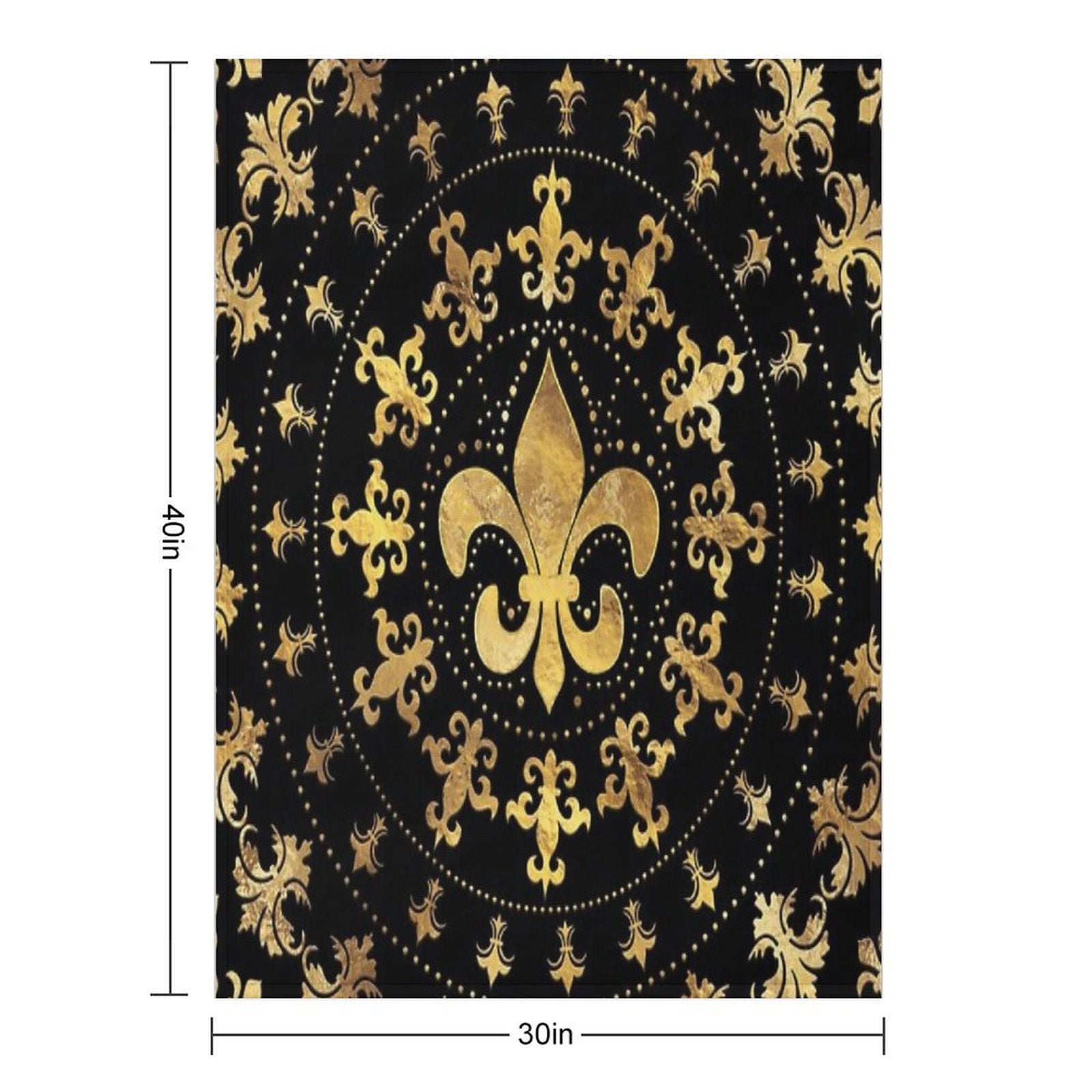 Fleur-de-lis - Circular Ornament - Gold And Black Multi-functional Throw Blanket