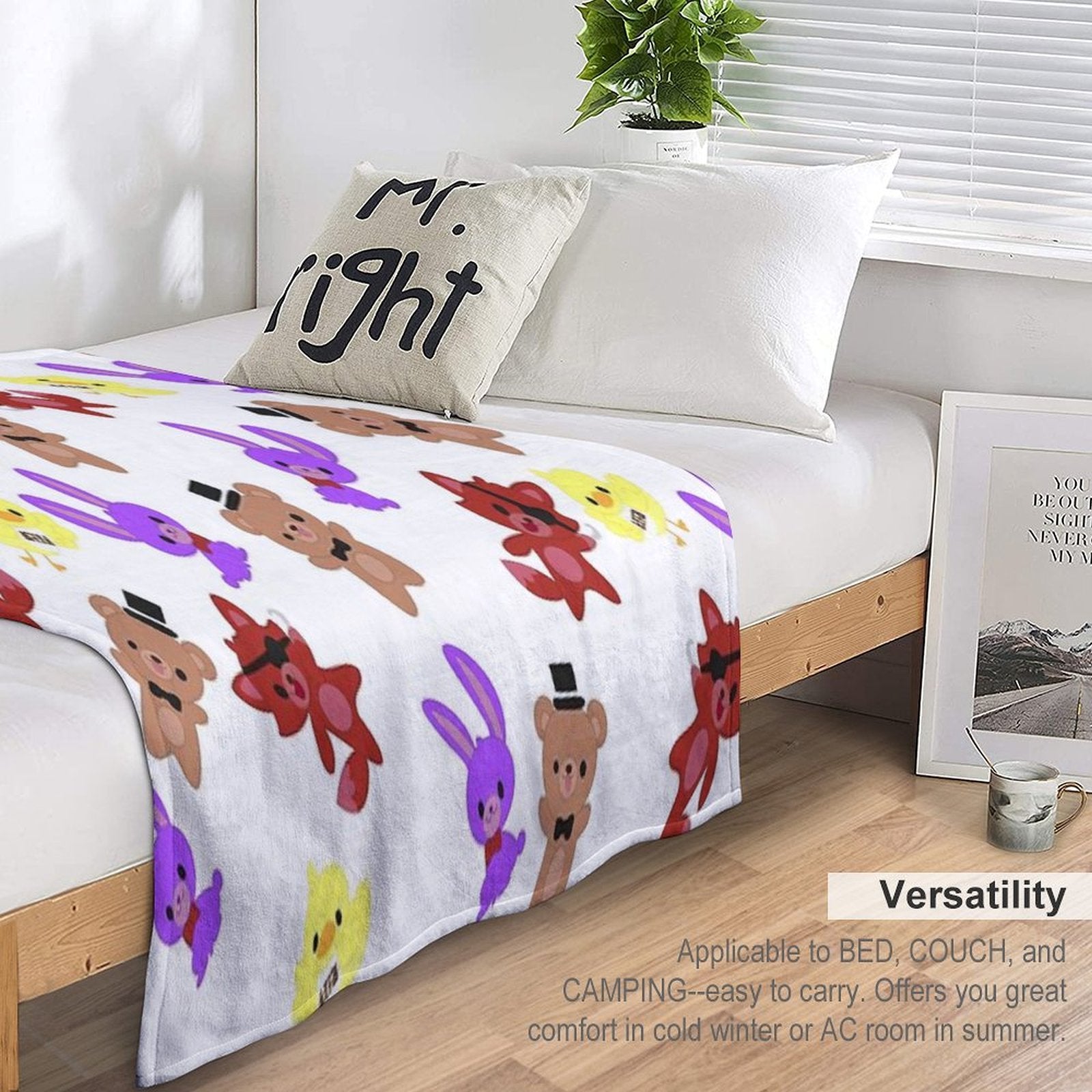 Cute Fnaf Pattern Compact Throw Blanket