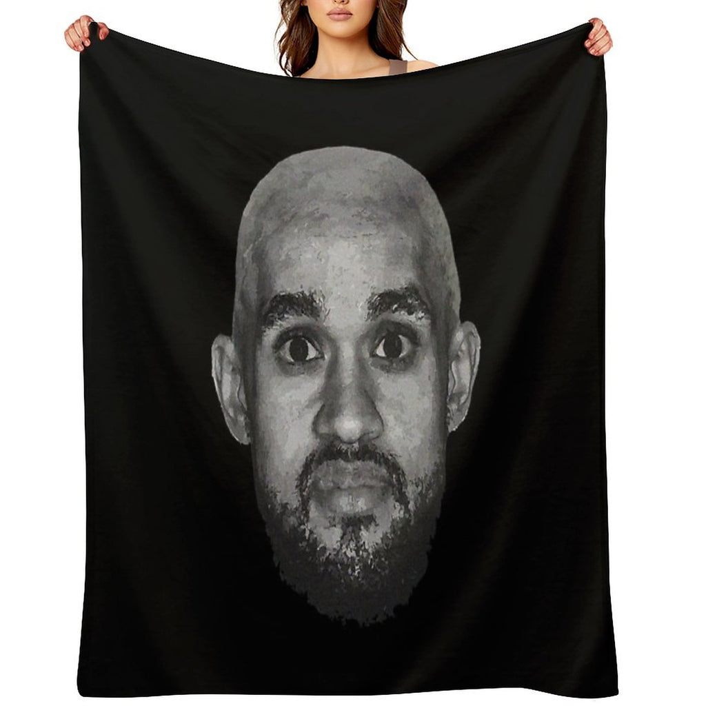 Bald Derrick White Funny Vintage Face Lightweight Throw Blanket