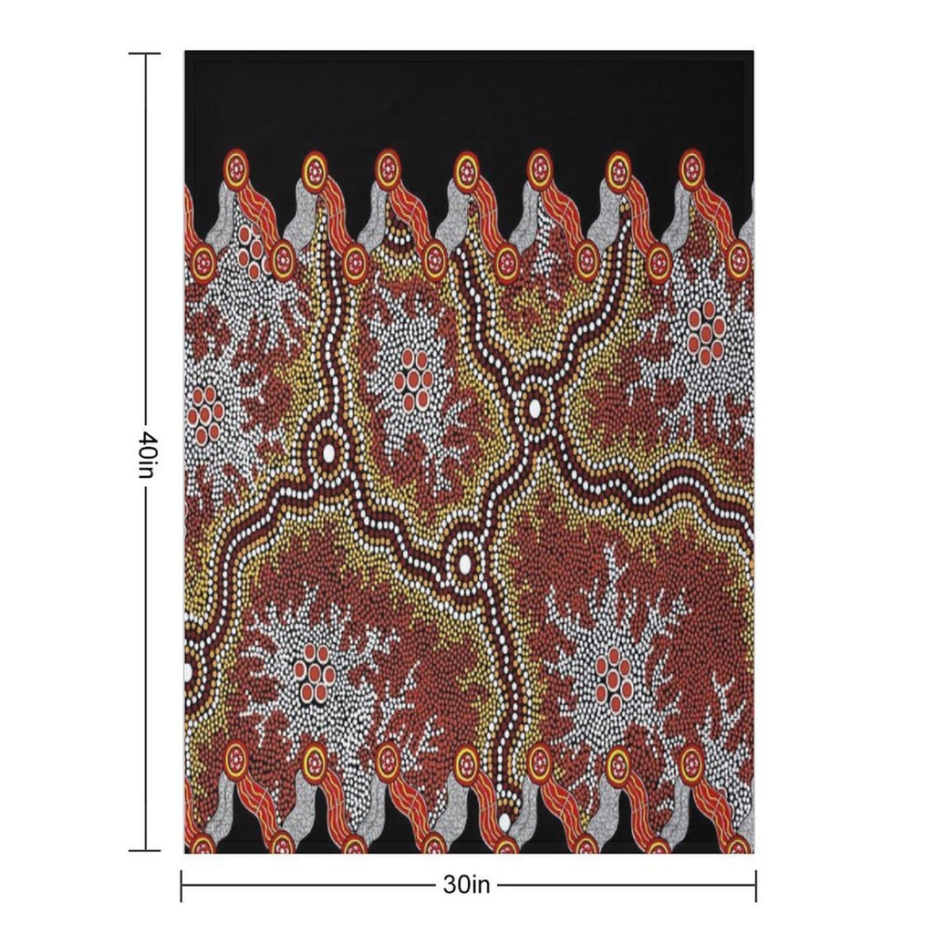 Aboriginal Art Authentic – Travels Plush Throw Blanket