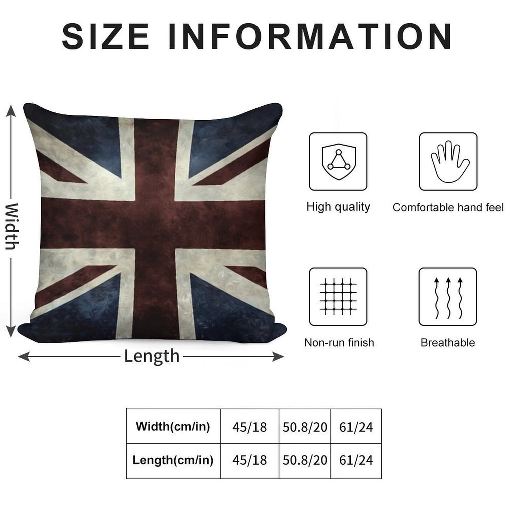 A Grunge Looking Distressed Union Jack Uk Version Soft Anti-Pilling Throw Pillow