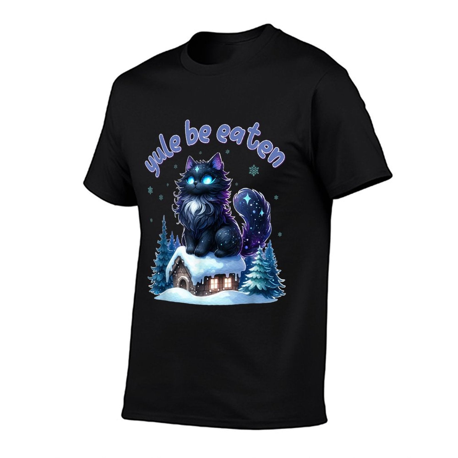 Yule Be Eaten Yule Cat Jolakotturinn Icelandic Christmas Men Women Kids  Polyester Blend T-Shirt