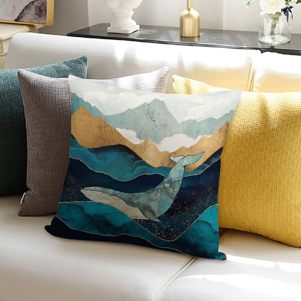 Blue Whale Soft Bedroom Essential Throw Pillow