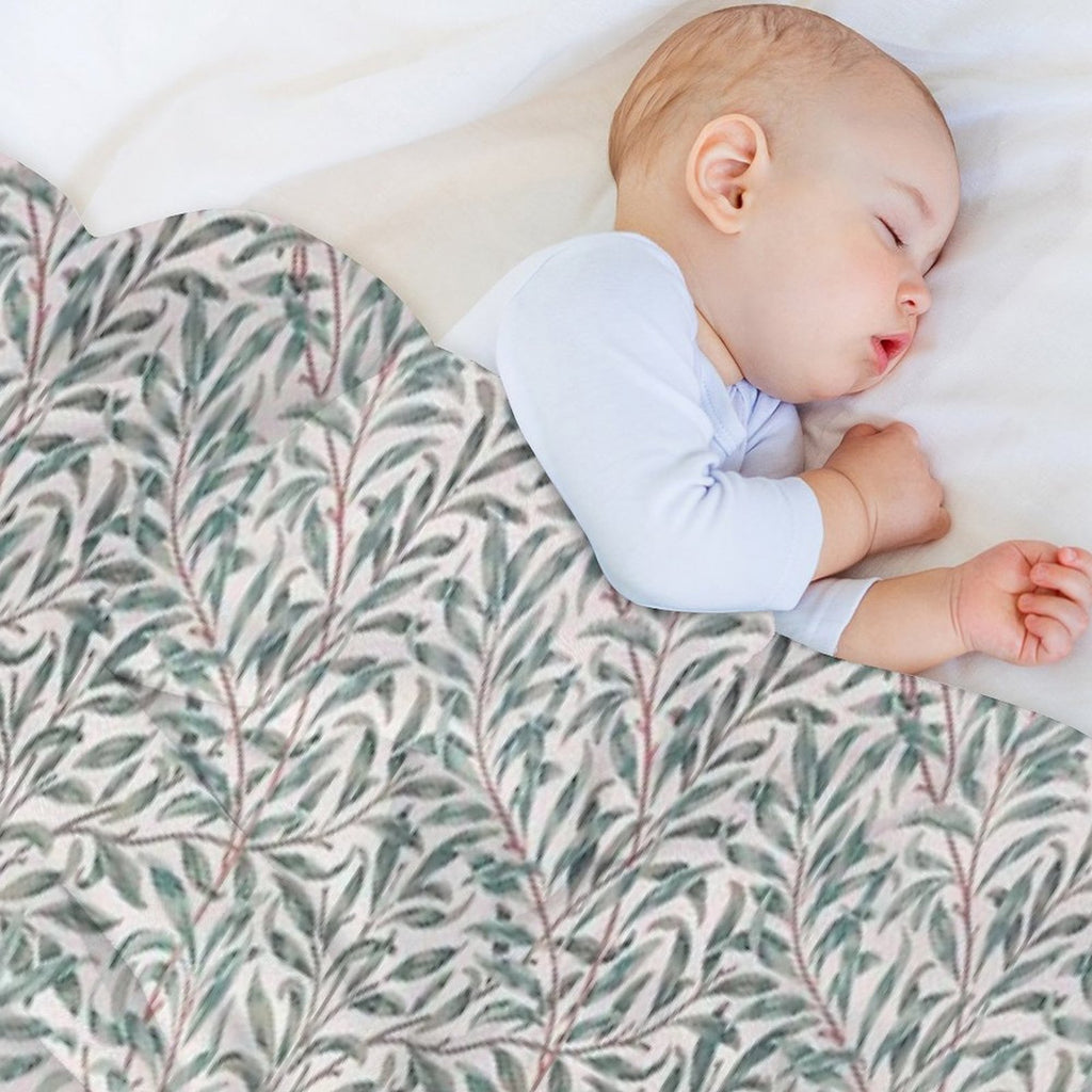William Morris Pattern - Flowers & Leaves Wrinkle-free Throw Blanket