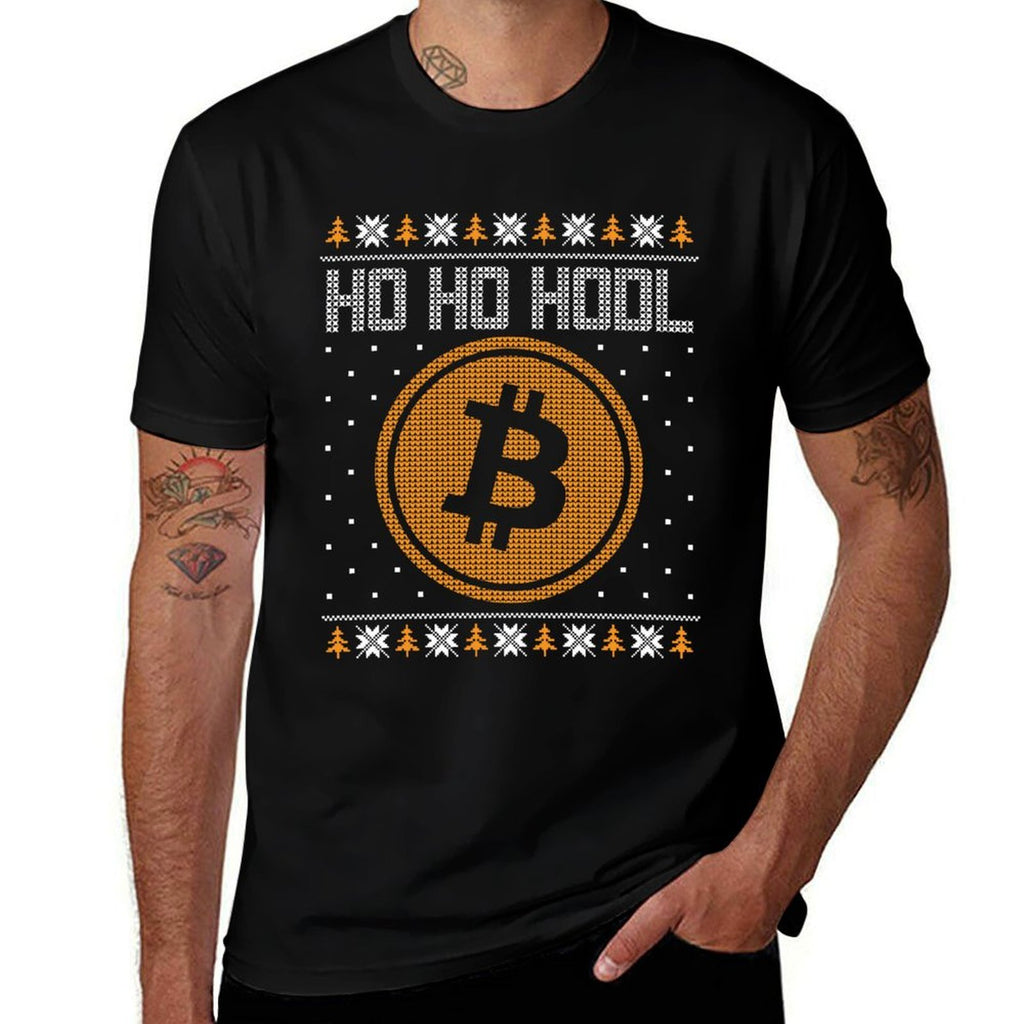 Funny Ho Ho Hodl Bitcoin Christmas Ugly Sweater Party Sweatshirt  Trendy Pattern T-Shirt