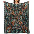 Bandana,blue And Brown Bandana,henna Pattern,middle Eastern Pattern,persian Rug,etherial,spriritual,meditation,aromatherapy All-season Throw Blanket