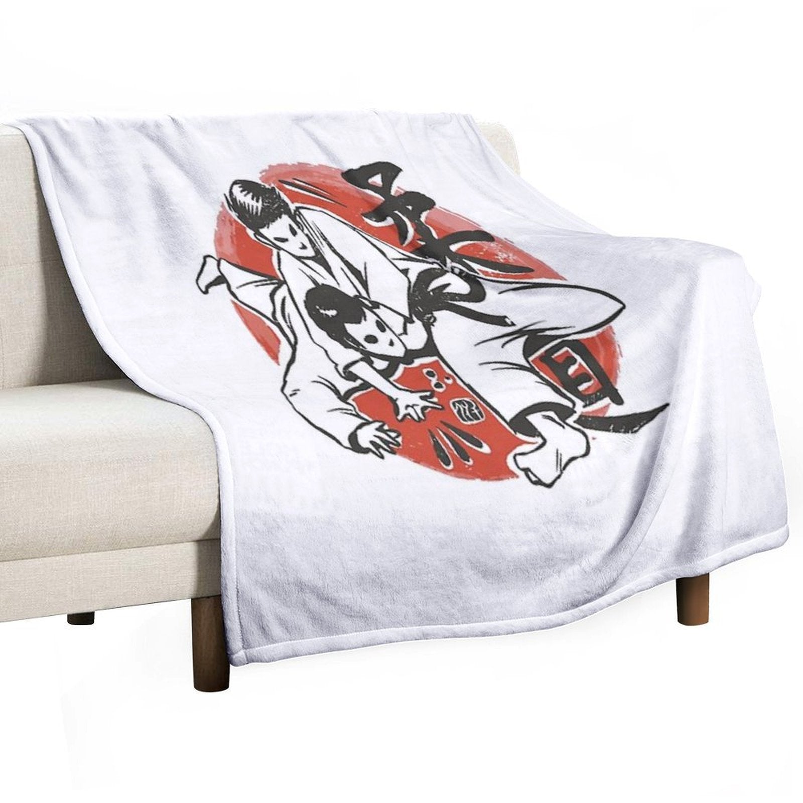 Martial Arts  Judo Easy Care Throw Blanket