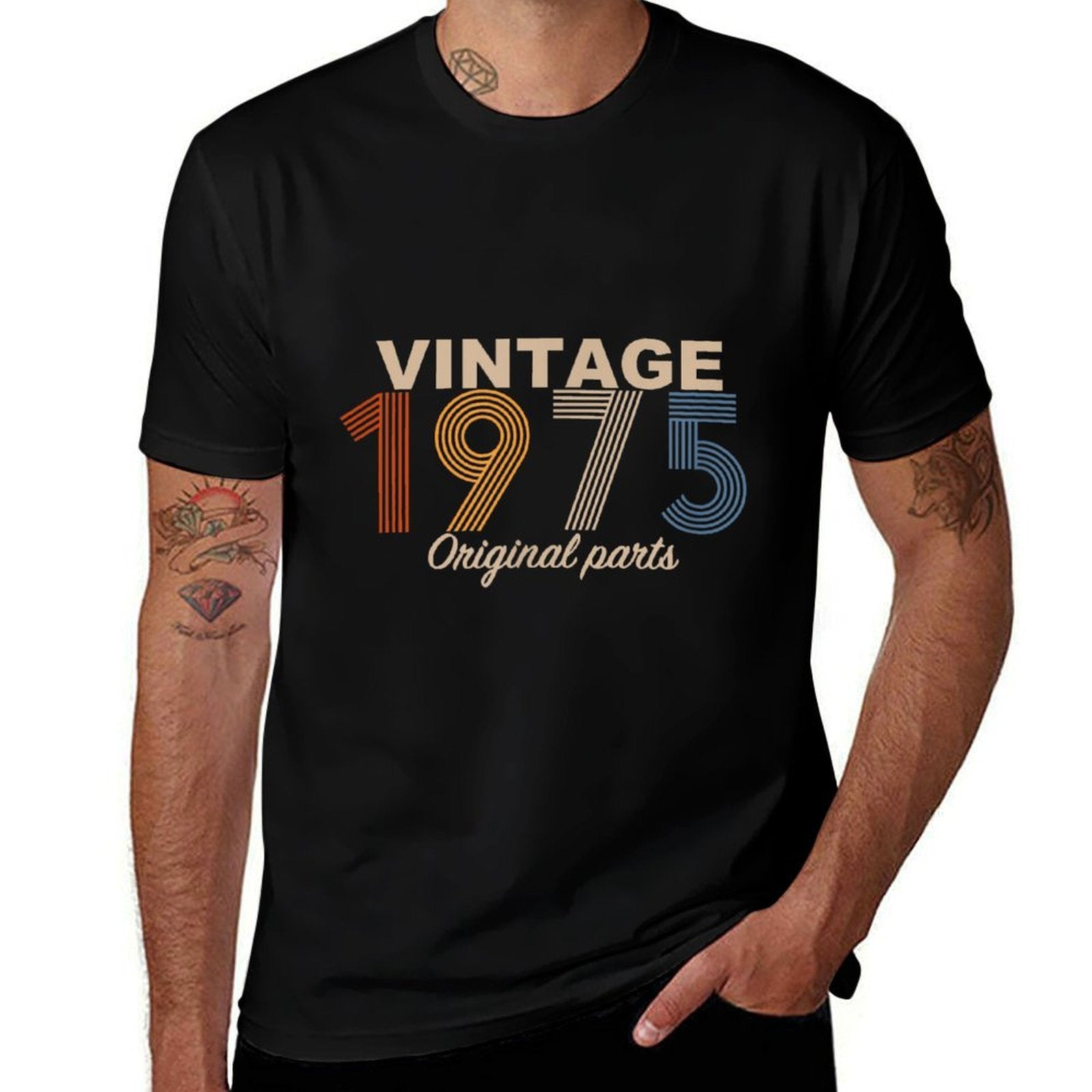 Retro 50 Years Vintage 1975 Original Parts 50th Birthday  Graphic-printed T-Shirt