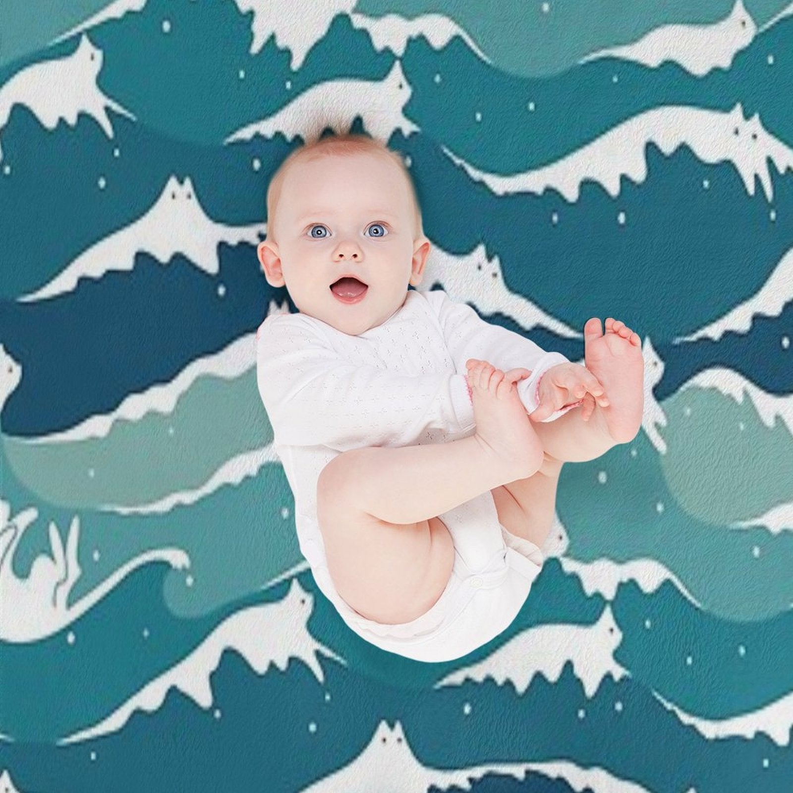 Cat Landscape 135 Cat Waves Machine-washable Throw Blanket