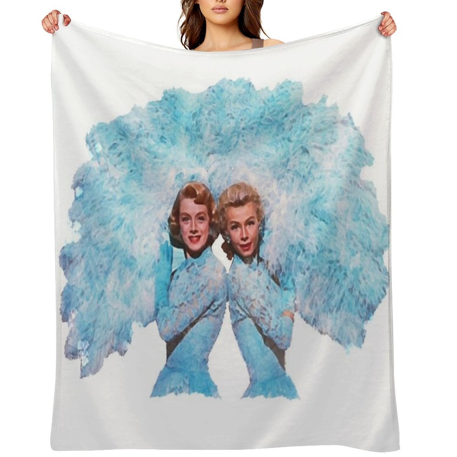 Sisters - Watercolor Plush Throw Blanket