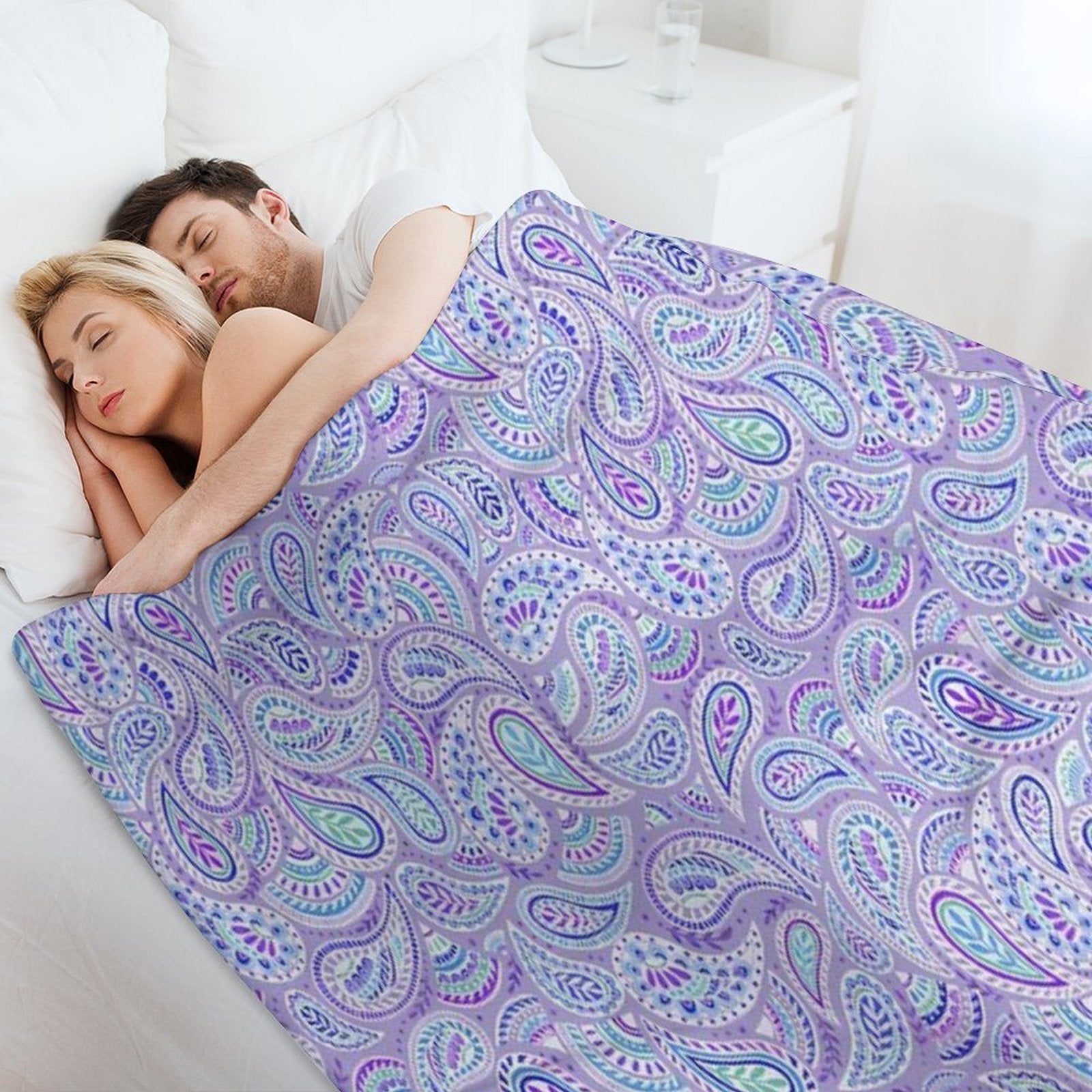 Purple Paisley Eco-conscious Throw Blanket