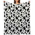 Black And White Cow Spots Pattern, Animal Fur Comfort Throw Blanket