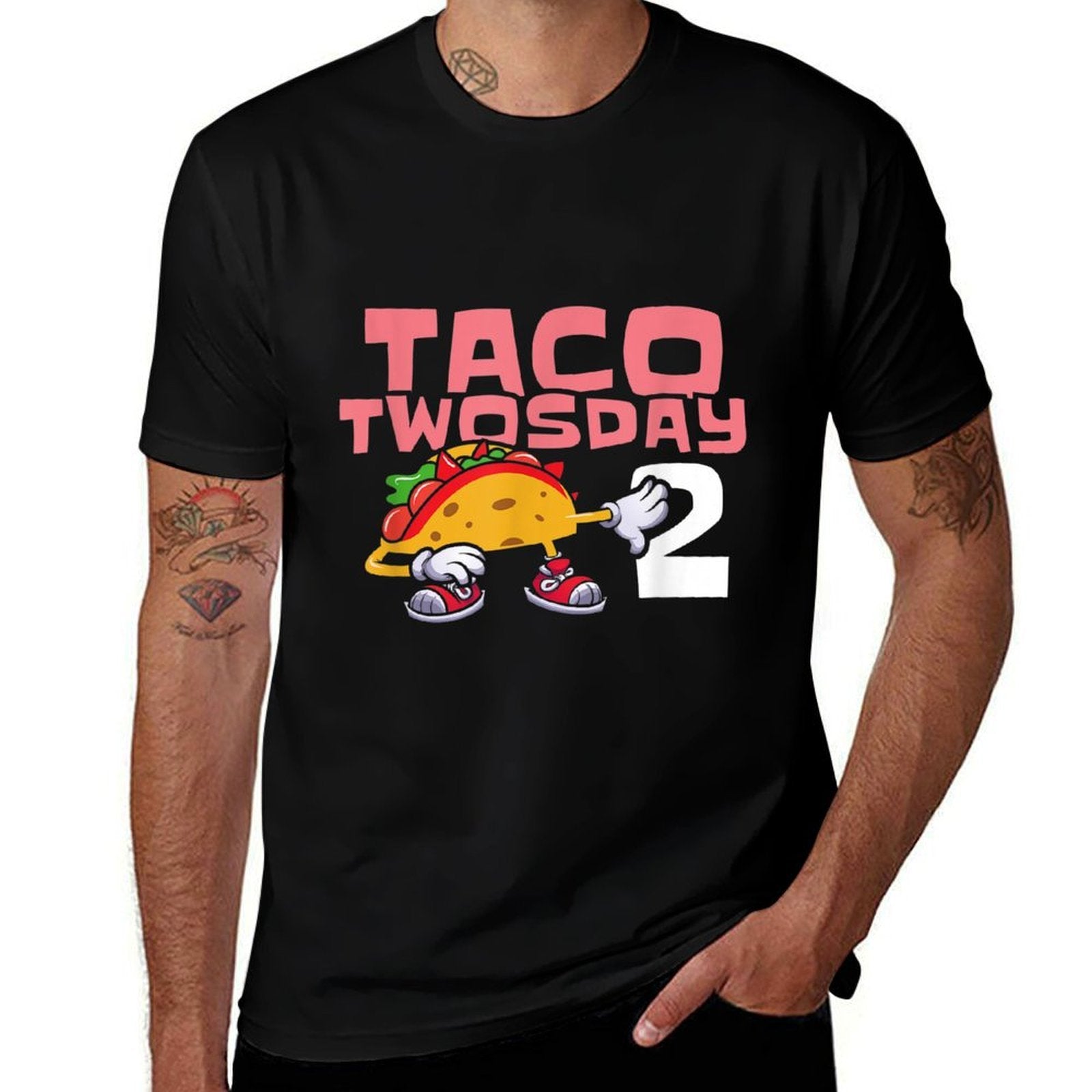Taco Twosday 2 Two Year Old Boy Girl Birthday Gift  Heathered Texture T-Shirt