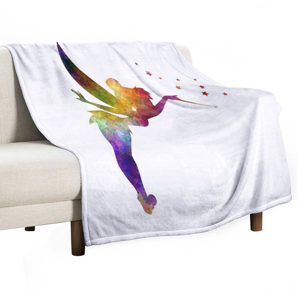 Tinkerbell in Watercolor Durable Throw Blanket