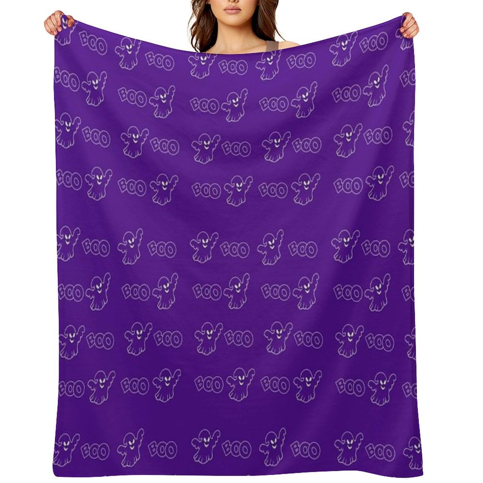 Boo Pattern Machine-washable Throw Blanket