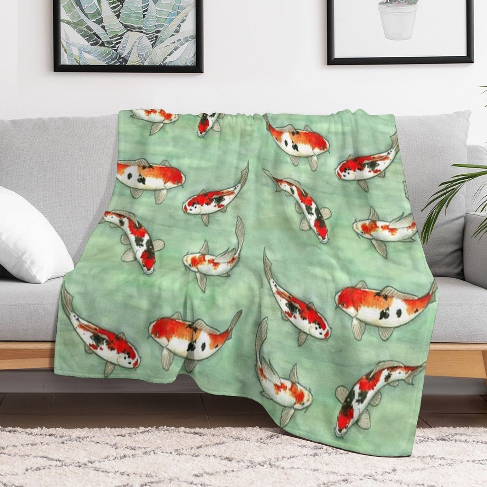 La Ronde Des Carpes Koi Premium Throw Blanket