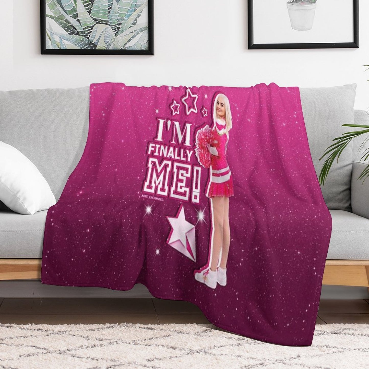 Zombies 3 - Addison I'm Finally Me Pink Glitter Travel-friendly Throw Blanket
