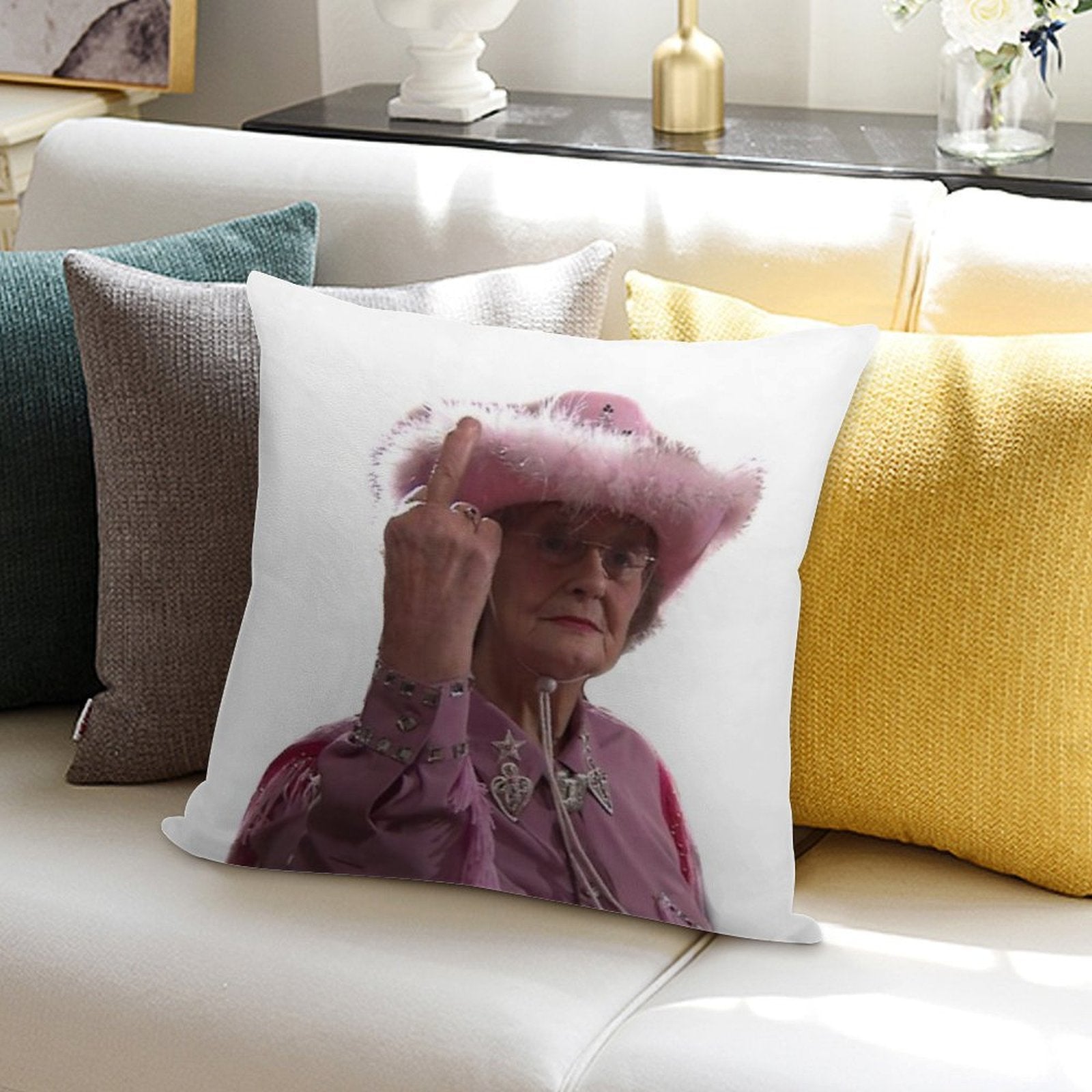 Doris Gavin & Stacey Middle Finger Soft Multiple Sizes Throw Pillow