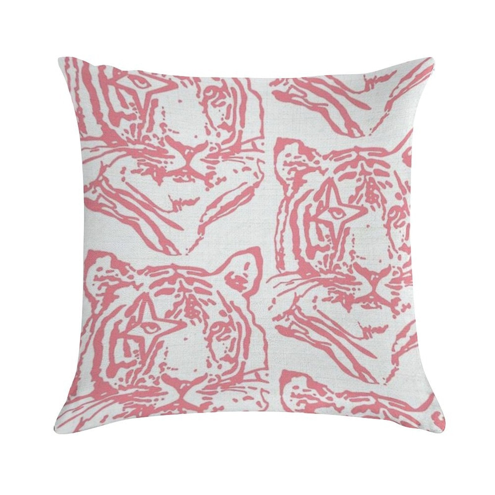 Pink Tiger Soft Reinforced Edging Throw Pillow