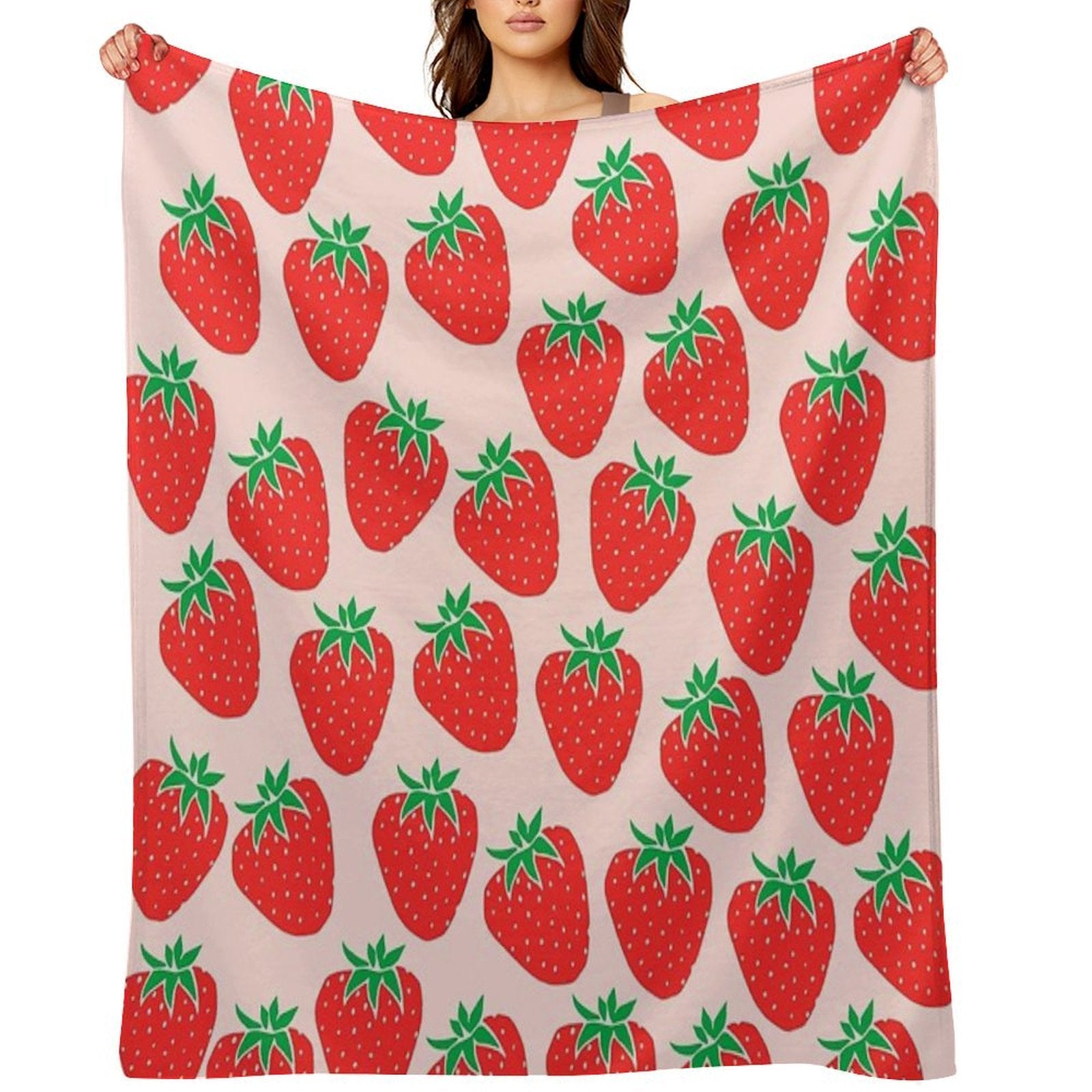 Cute Strawberry Easy Care Throw Blanket