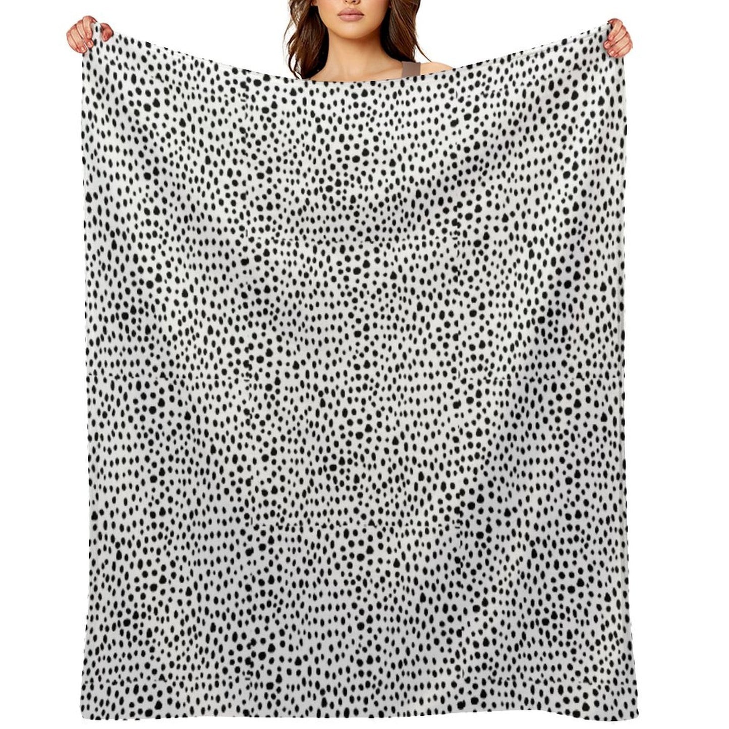 Modern Black And White Hand Drawn Polka Dots Durable Throw Blanket