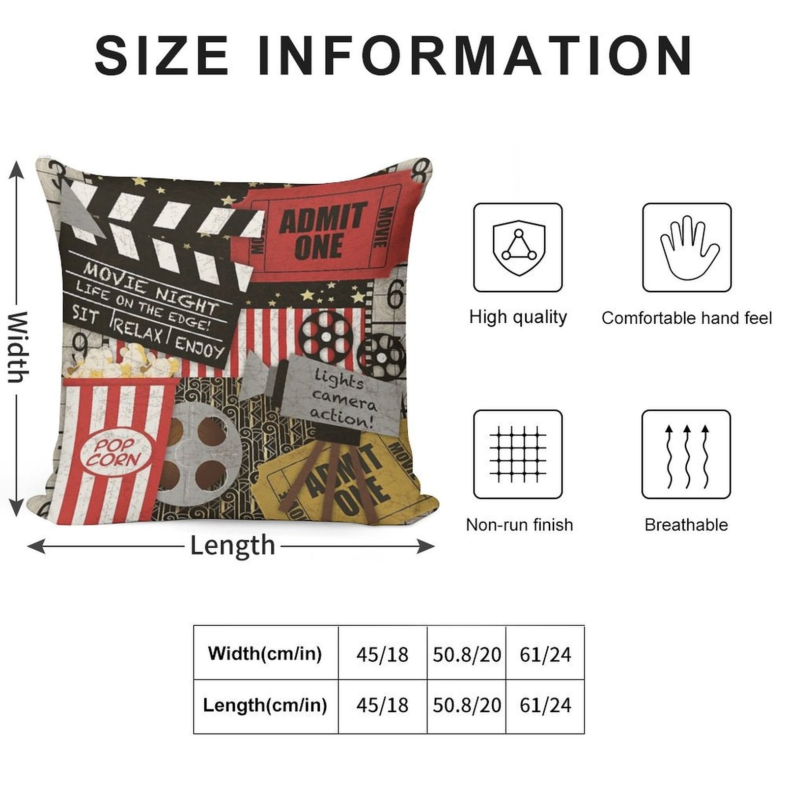 Home Movie-JP3516 Soft Short Plush Fabric Throw Pillow