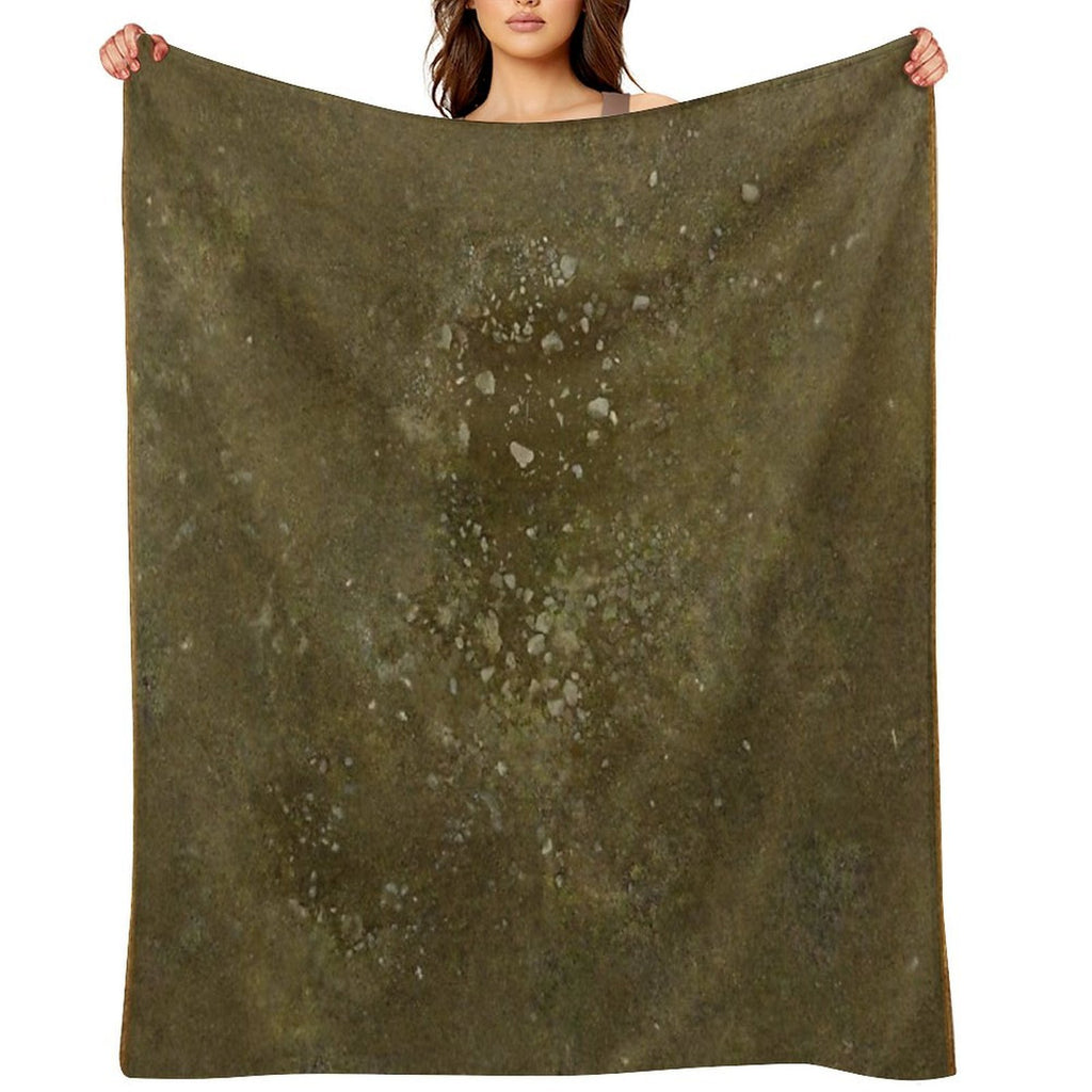 Rocky Field Battle Map for Tabletop Gaming Miniatures Machine-washable Throw Blanket