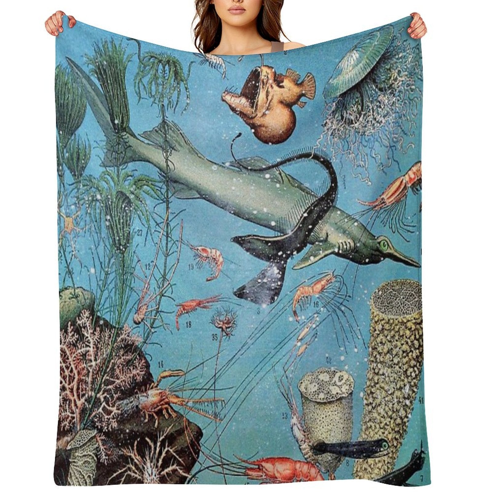 Adolphe Millot - Ocean A - French Vintage Poster Anti-pilling Throw Blanket