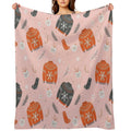 Christmas Sweater Pattern Pink Quick-dry Throw Blanket