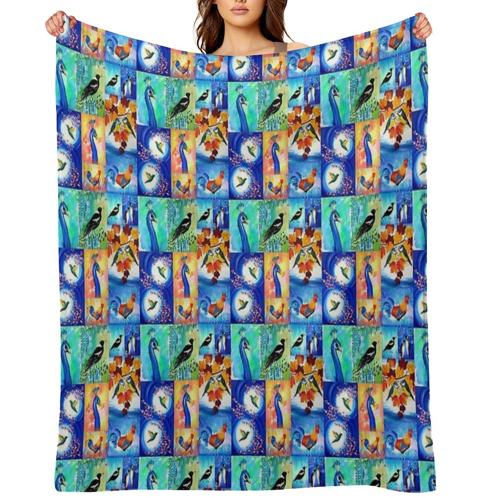 Bird Prints Wrinkle-free Throw Blanket