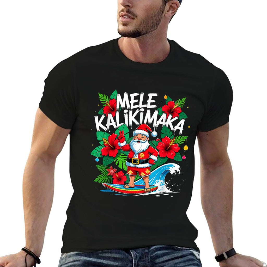 Mele Kalikimaka Tropical Santa Christmas  Slim-fit Cut T-Shirt