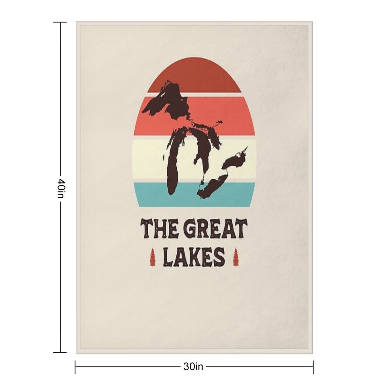 Great Lakes National Park Hiking Retro Multi-functional Throw Blanket