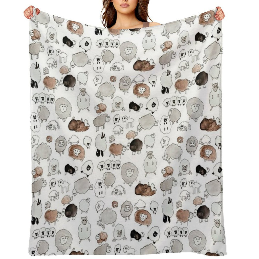 Sheep Travel-friendly Throw Blanket