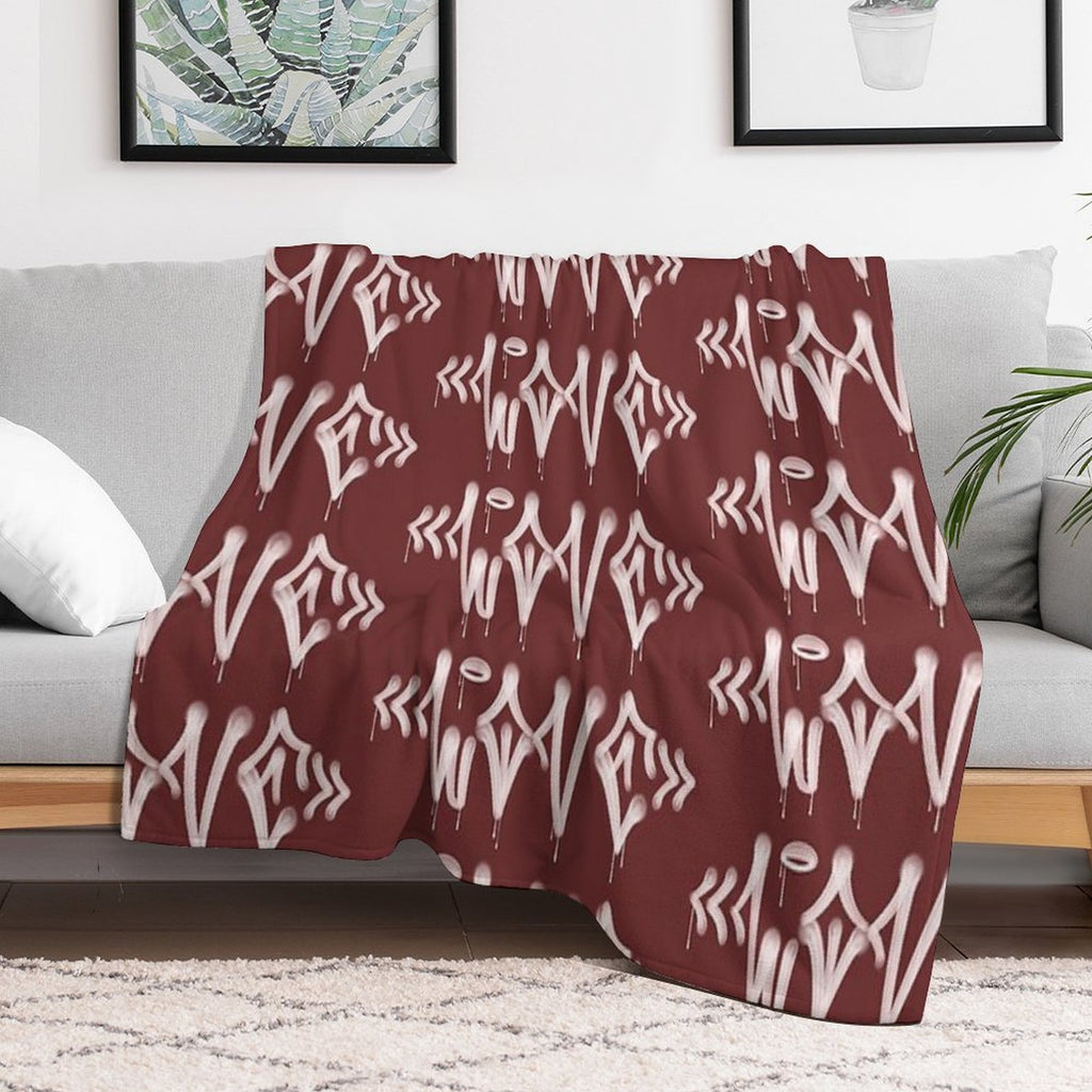 LOVE in Pixo Style - Graffiti Drip Tag Travel-friendly Throw Blanket