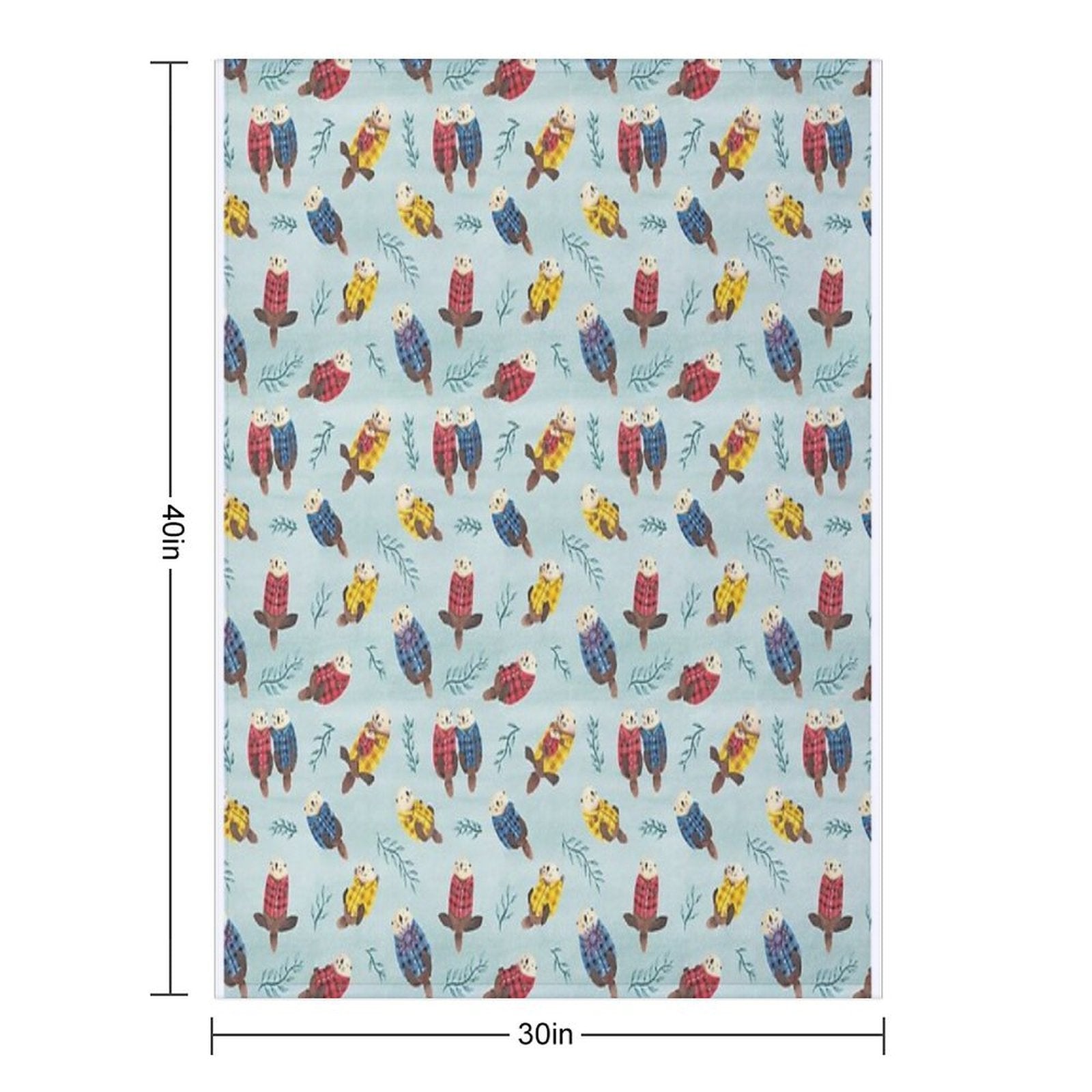 Sea Otters Wearing Plaid Lightweight Throw Blanket